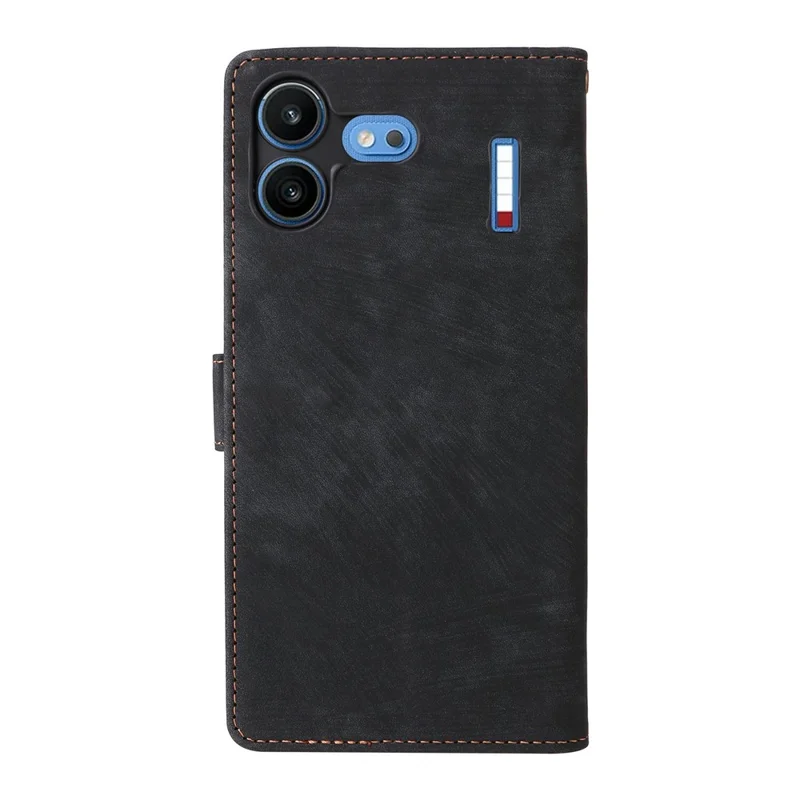 For Nothing Phone (4b) Wallet Case RFID Blocking PU Leather Phone Cover Stand with Strap - Black