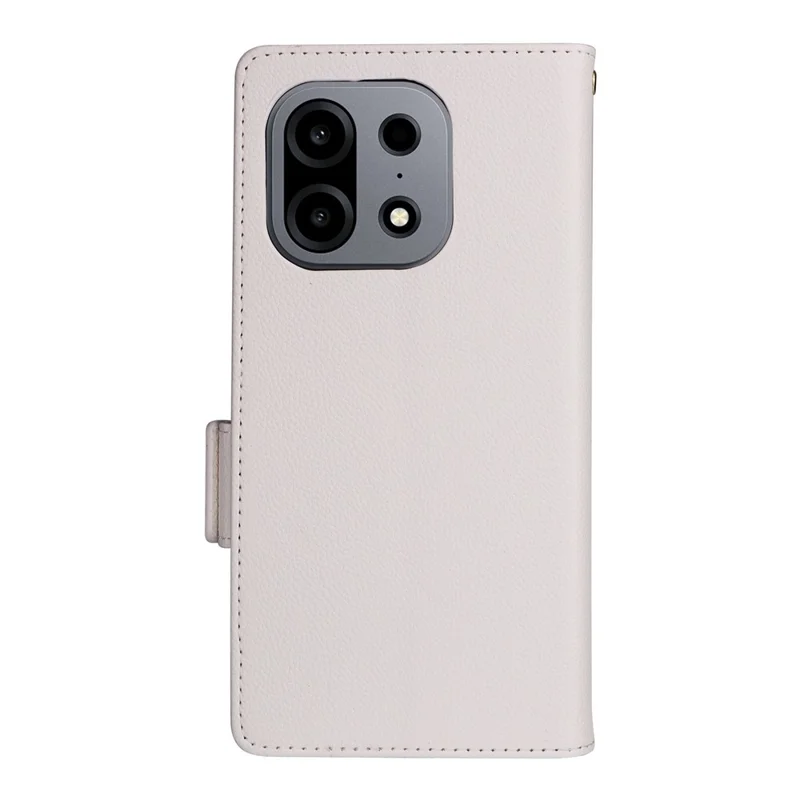 For OnePlus Turbo 6X Pro 5G Case Litchi Texture Wallet Leather Phone Cover with Wrist Strap - White