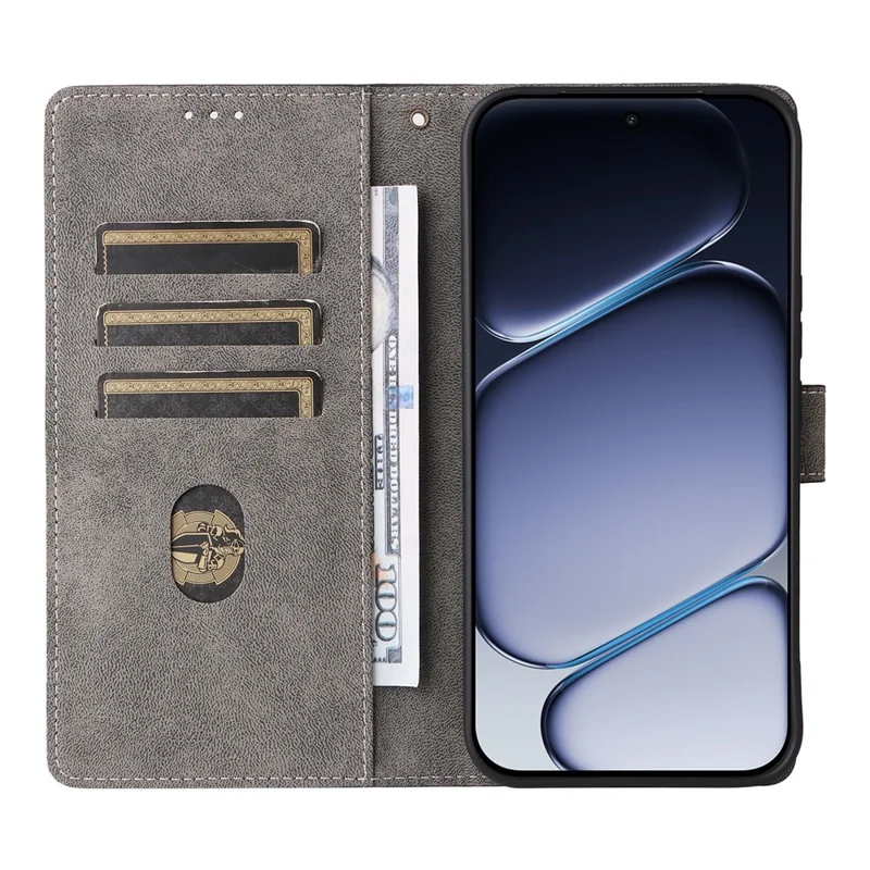 For OnePlus Turbo 6X Pro 5G Wallet Case RFID Blocking PU Leather Phone Cover Stand with Strap - Black