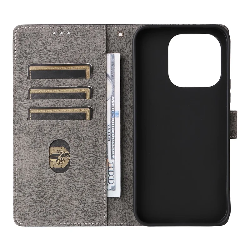 For OnePlus Turbo 6X Pro 5G Wallet Case RFID Blocking PU Leather Phone Cover Stand with Strap - Black