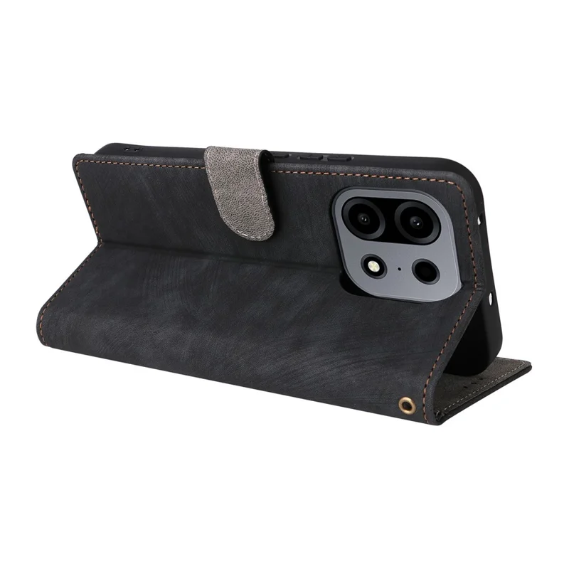 For OnePlus Turbo 6X Pro 5G Wallet Case RFID Blocking PU Leather Phone Cover Stand with Strap - Black