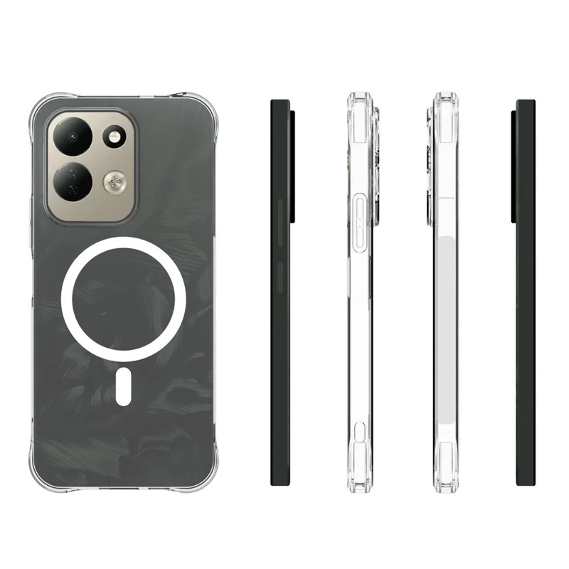 For Xiaomi Redmi 17 4G / 5G Magnetic Case TPU Anti-drop Phone Back Cover - Transparent