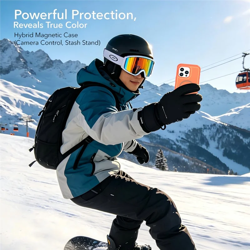 For iPhone 14 Pro Max Magnetic Case Contrast Color PC + TPU Shockproof Phone Cover - Orange