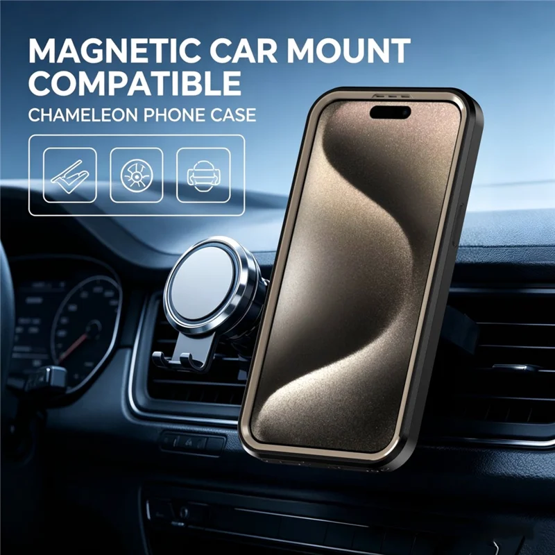 For iPhone 13 Pro Magnetic Case Contrast Color PC + TPU Shockproof Phone Cover - Black  /  Gold