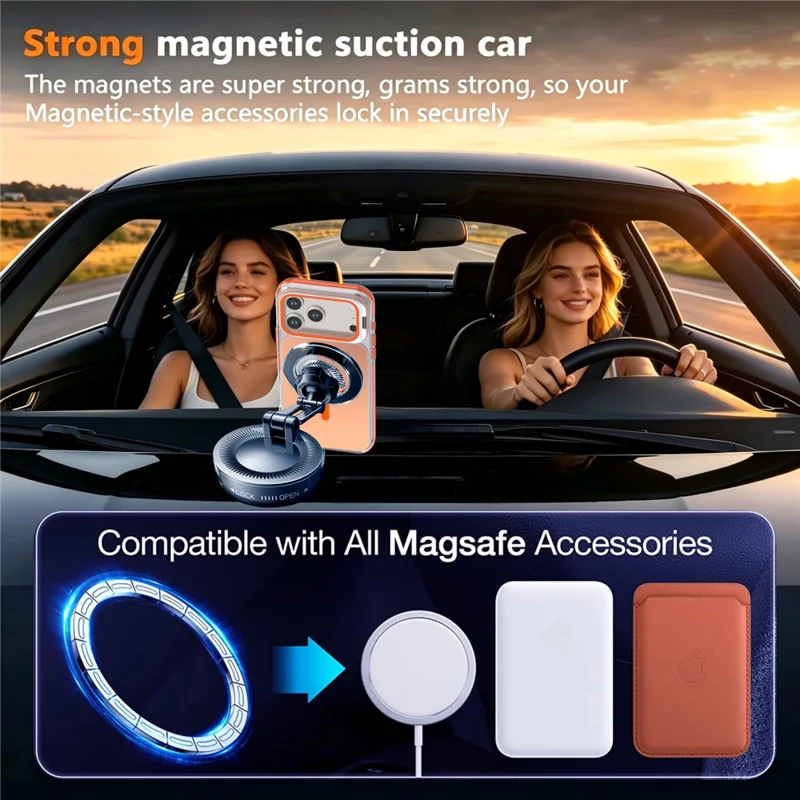 For iPhone 18 Pro  /  17 Pro Magnetic Case Camera Frame Kickstand TPU Acrylic Shockproof Phone Cover - Orange