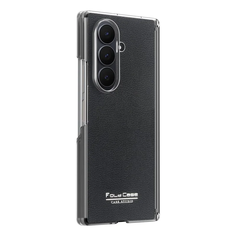 For Samsung Galaxy Z Fold8 Ultra Case Magnetic Center Pivot Litchi Texture Leather Protective Back Cover - Black