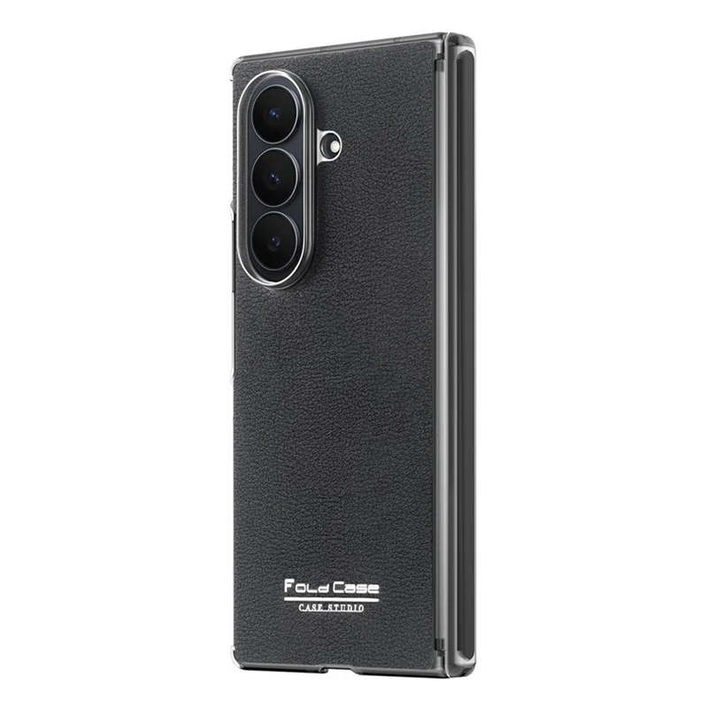 For Samsung Galaxy Z Fold8 Ultra Case Magnetic Center Pivot Litchi Texture Leather Protective Back Cover - Black