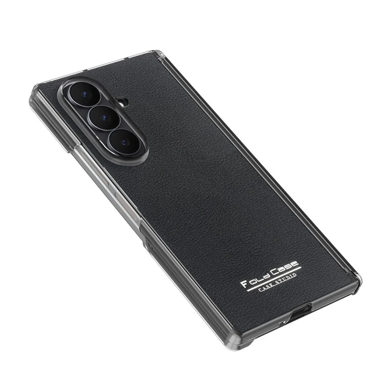 For Samsung Galaxy Z Fold8 Ultra Case Magnetic Center Pivot Litchi Texture Leather Protective Back Cover - Black