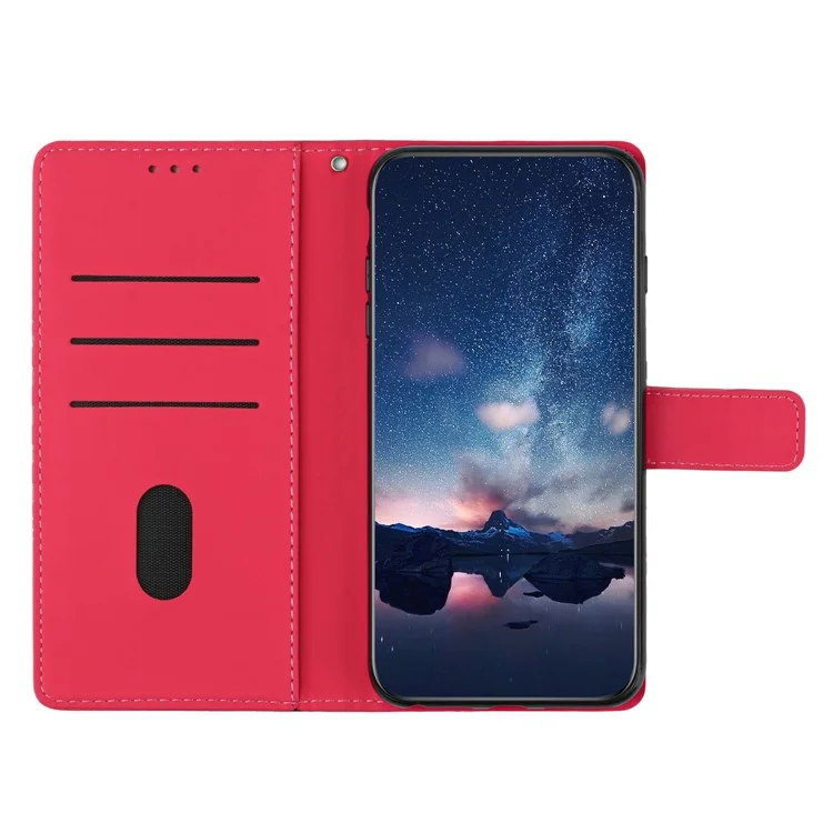 For Samsung Galaxy A33 5G Phone Case Wallet Skin-touch Feeling Leather Retro Imprinted Pattern Stand Phone Shell - Rose