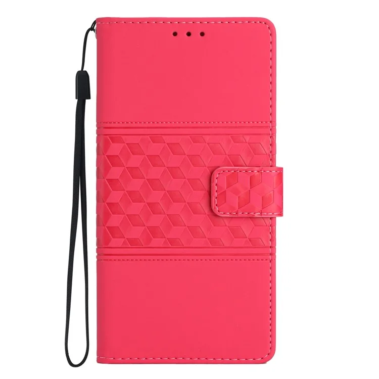 For Samsung Galaxy A33 5G Phone Case Wallet Skin-touch Feeling Leather Retro Imprinted Pattern Stand Phone Shell - Rose