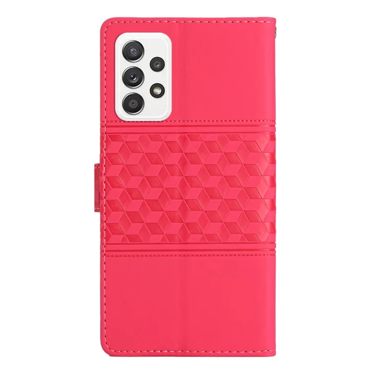 For Samsung Galaxy A33 5G Phone Case Wallet Skin-touch Feeling Leather Retro Imprinted Pattern Stand Phone Shell - Rose