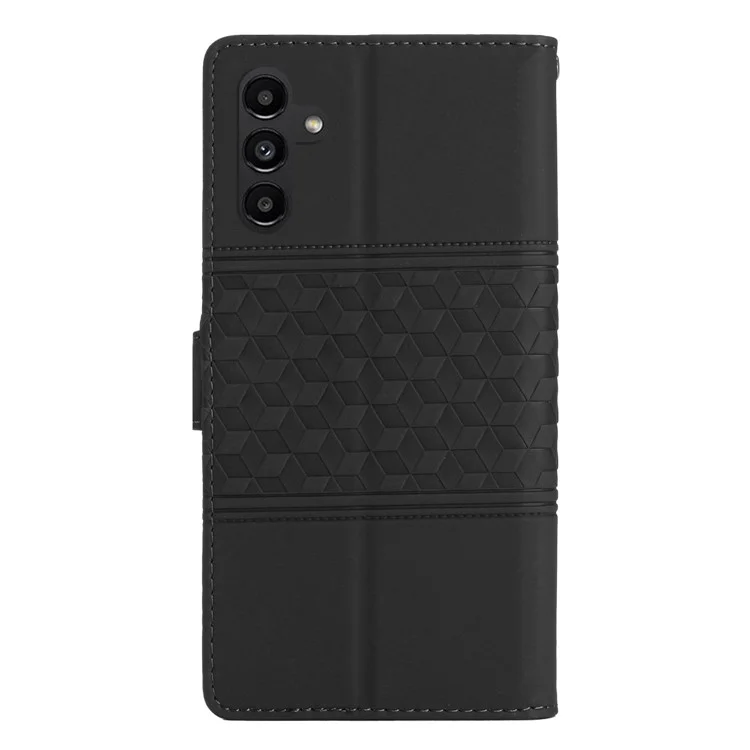 Skin-touch Feeling Phone Case for Samsung Galaxy A14 5G, Wallet Retro Imprinted Pattern Stand Leather Phone Cover - Black