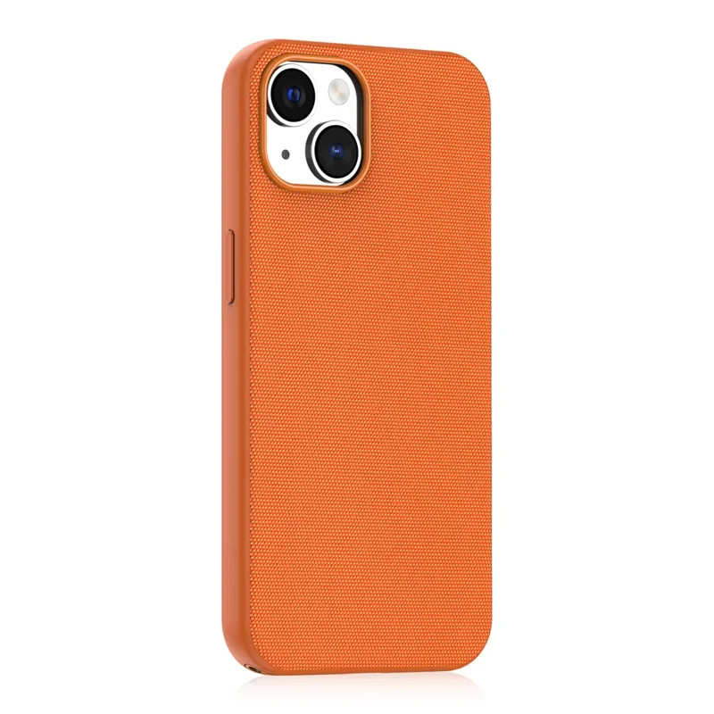 For iPhone 13  /  14 Magnetic Case Tech Fabric Coated TPU + PC Anti-Drop Phone Cover - Orange