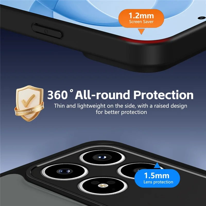 Obudowa na Xiaomi Redmi K90 5G / Poco F8 Pro 5G z obracającym się magnetycznym podstawką, matowa przeciwwłamaniowa obudowa PC + TPU z matowym efektem - Czarny