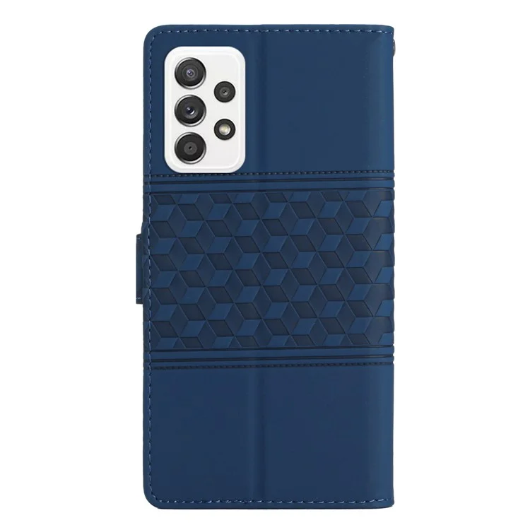 Capa de Telefone Celular para Samsung Galaxy A52 5G / A52 4G / A52s 5G Carteira com suporte de tela de toque Pele Retro de Padrão Impresso Proteção Completa Capa de Telefone - Azul