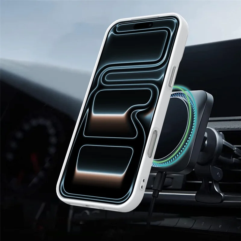 For iPhone 18 Pro Max  /  17 Pro Max Magnetic Case Rotating Ring Kickstand TPU + PC Back Cover - White