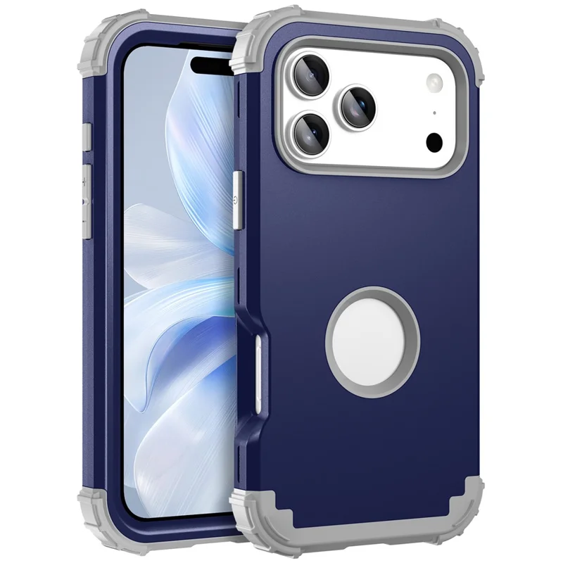 For iPhone 18 Pro  /  17 Pro Case Shockproof PC + TPU Phone Back Cover - Navy Blue