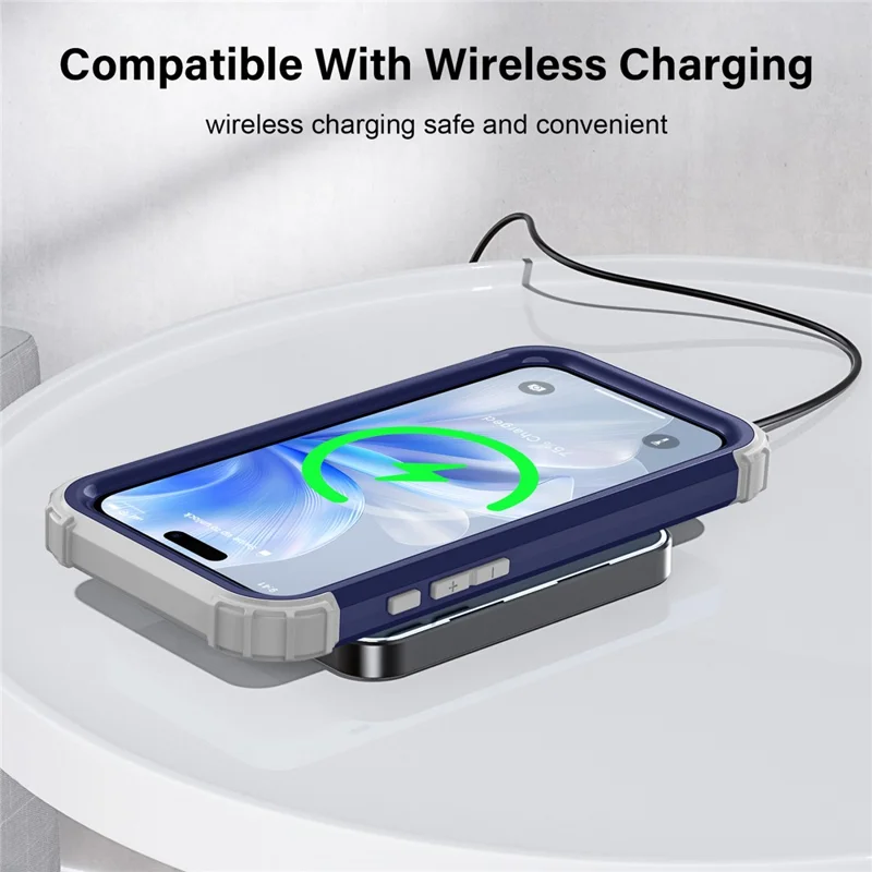 For iPhone 18 Pro  /  17 Pro Case Shockproof PC + TPU Phone Back Cover - Navy Blue