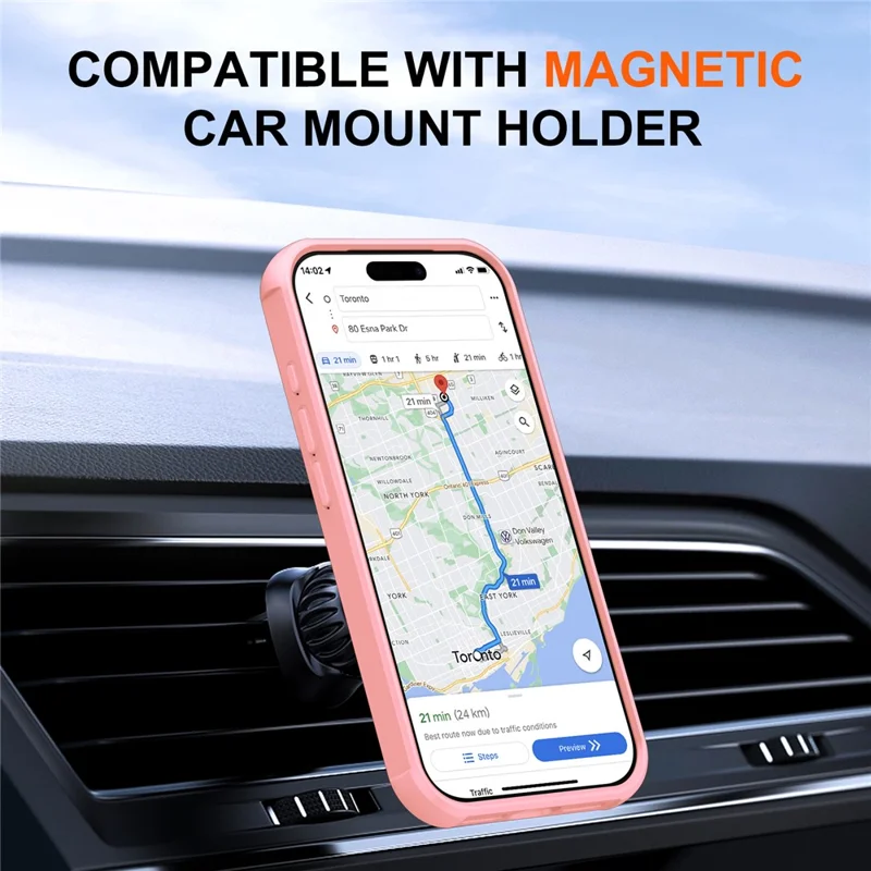 For iPhone 18 Pro Max  /  17 Pro Max Case Compatible with MagSafe Kickstand TPU + PC Drop Protection Phone Cover - Pink