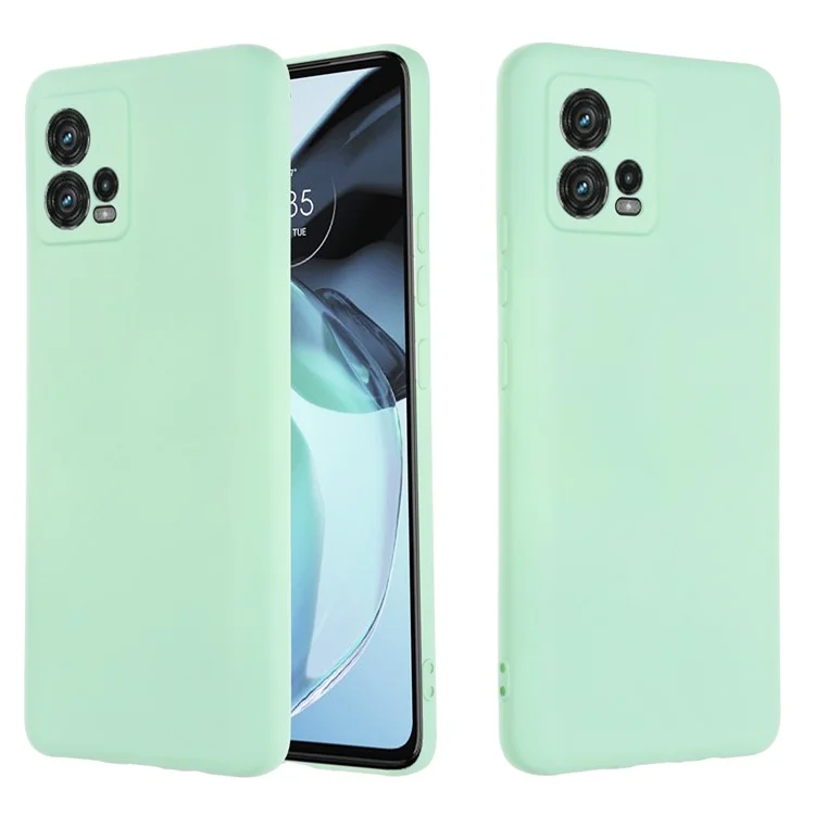 Чехол для телефона Motorola Moto G72 4G, защита от столкновений, жидкий силикон + мягная подкладка, защитная задняя крышка со шнурком - зеленый
