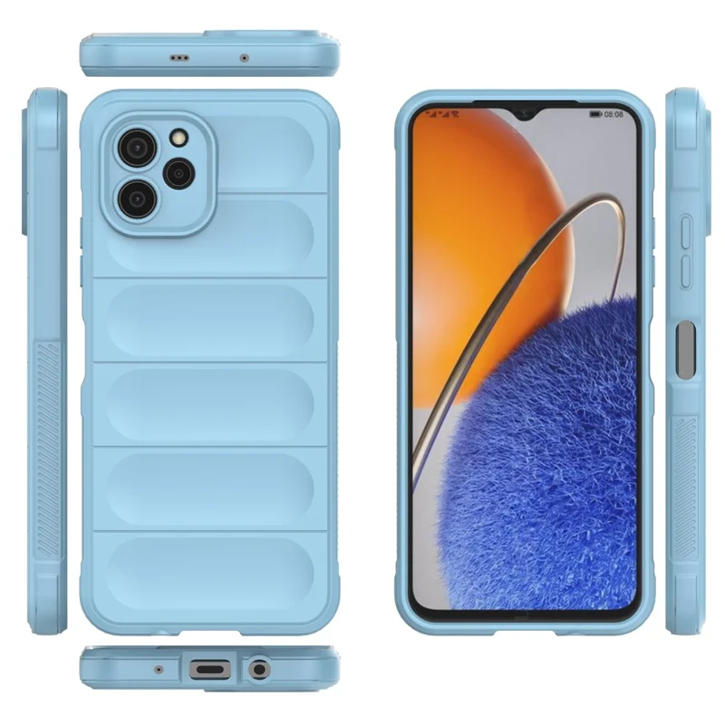 For Huawei nova Y61 4G faldsikker bagside dæksel fleksibelt TPU anti-skrab beskyttelsesdæksel - babyblå