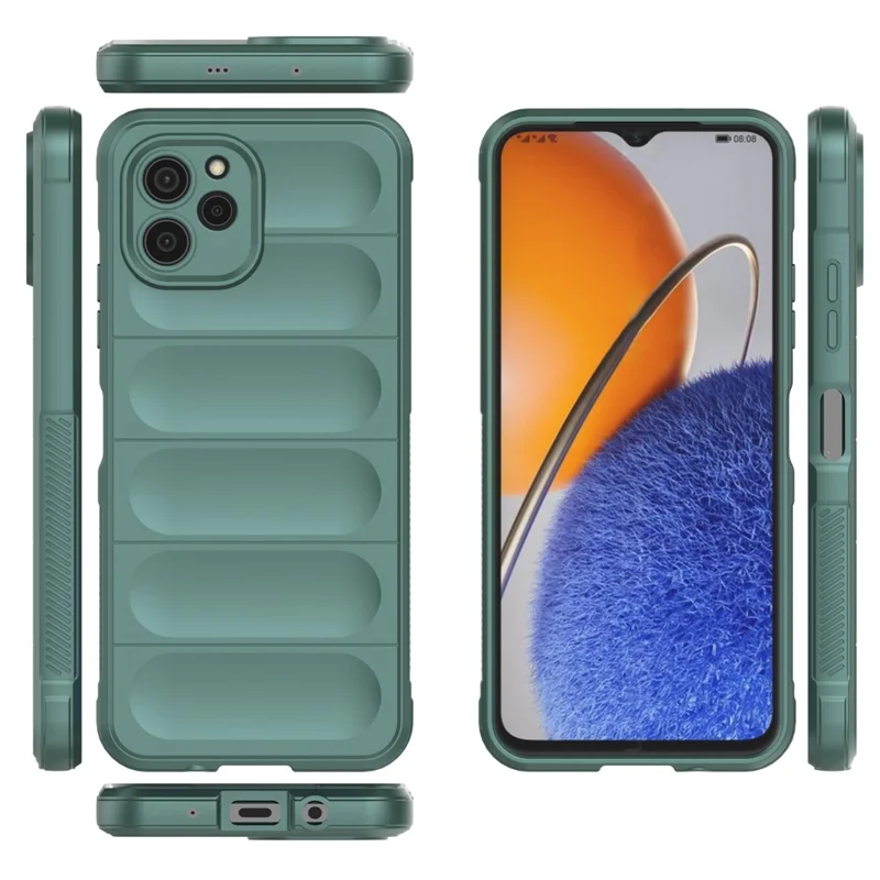 Per Huawei nova Y61 4G Custodia posteriore a prova di caduta Flessibile TPU Anti-graffio Custodia protettiva - Verde