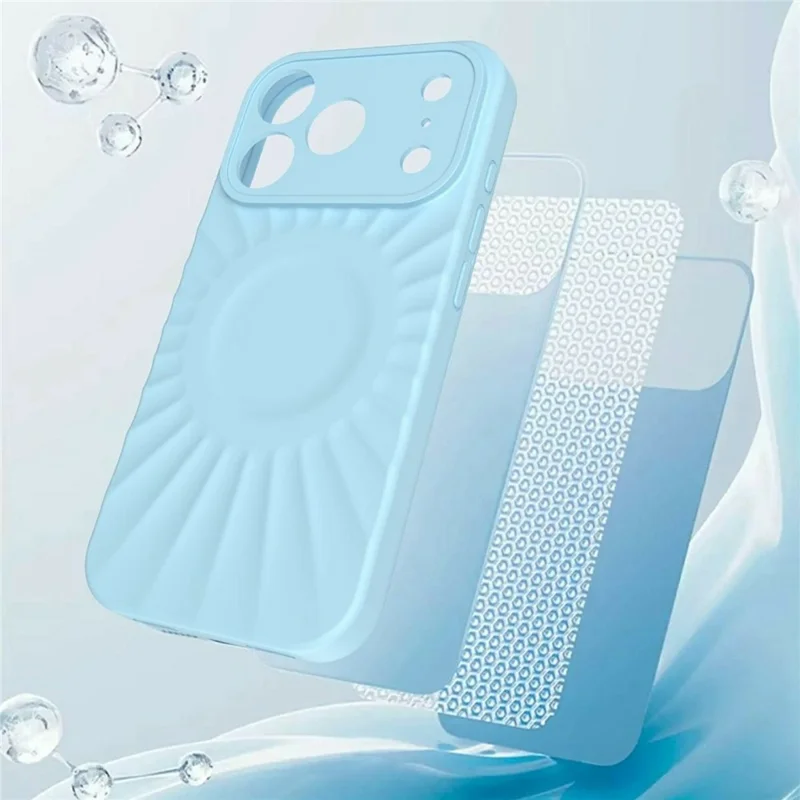 For iPhone 18 Pro Max / 17 Pro Max Magnetic Case Sunburst Texture Liquid Silicone Skin-Friendly Phone Cover - White