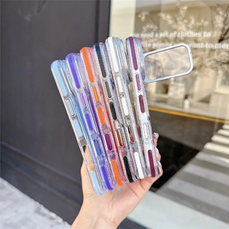 For iPhone 18 Pro Max / 17 Pro Max Magnetic Case Camera Cover Kickstand TPU + Acrylic Dual Layer Shockproof Phone Shell - White