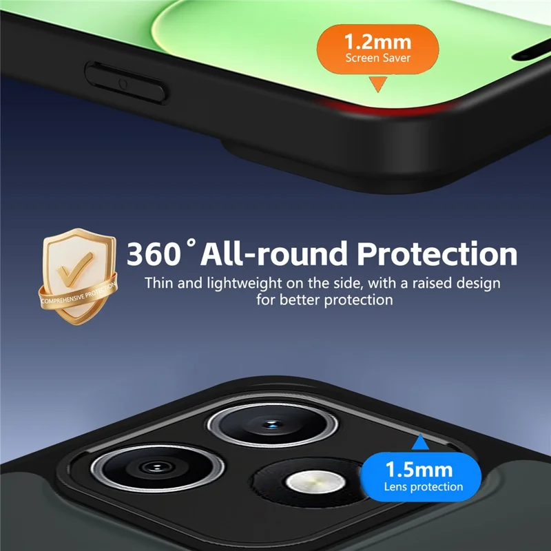 For Honor X8d 4G Case Rotating Magnetic Kickstand Frosted Matte PC + TPU Shockproof Cover - Black