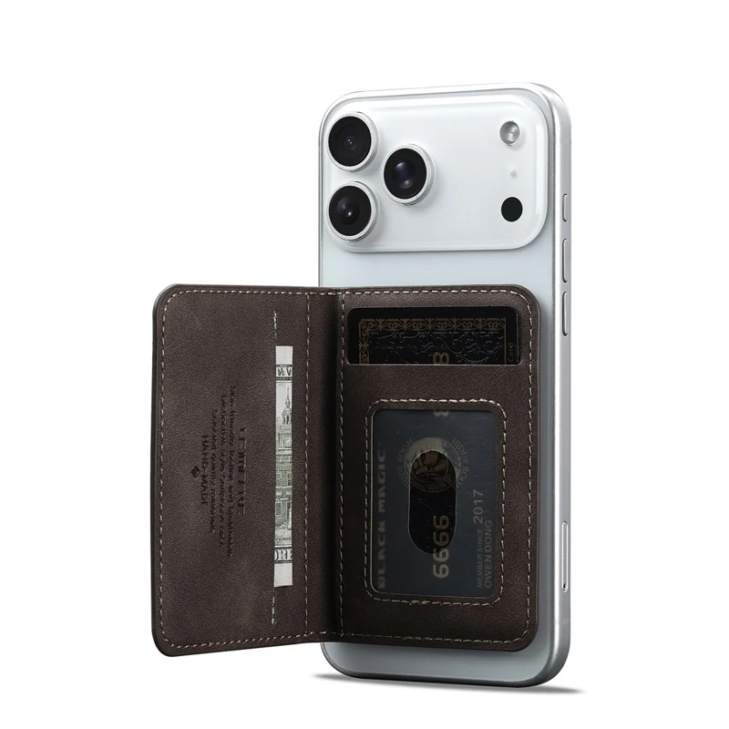 LCIMEEKE L7 Magnetic Phone Wallet RFID Blocking Leather Card Holder Detachable Hands-Free Stand - Coffee