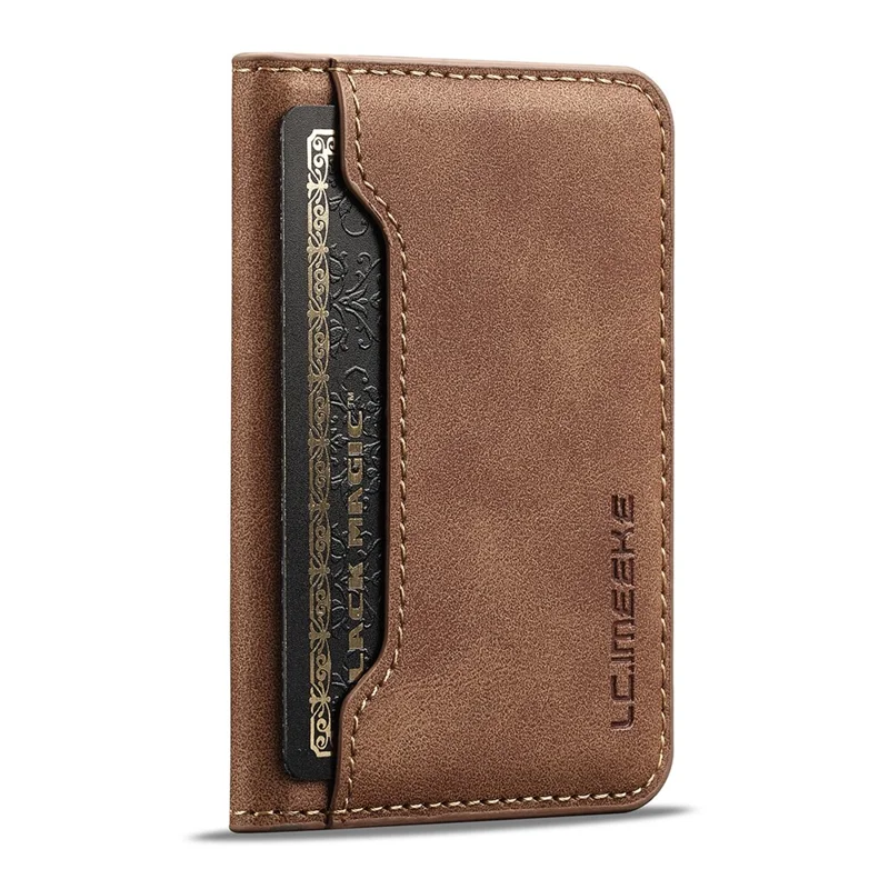 LCIMEEKE L7 Magnetic Phone Wallet RFID Blocking Leather Card Holder Detachable Hands-Free Stand - Brown