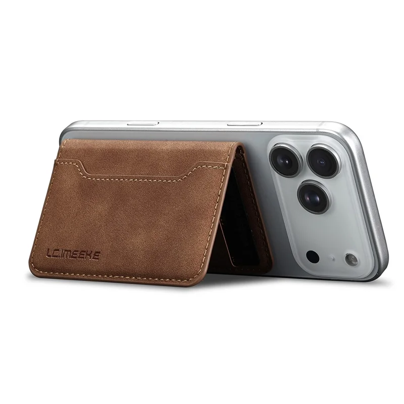 LCIMEEKE L7 Magnetic Phone Wallet RFID Blocking Leather Card Holder Detachable Hands-Free Stand - Brown