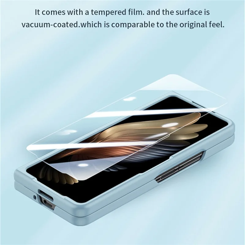 For Samsung Galaxy Z Fold8 Ultra Case Wristband PC Phone Cover with Tempered Glass Screen Protector - Black