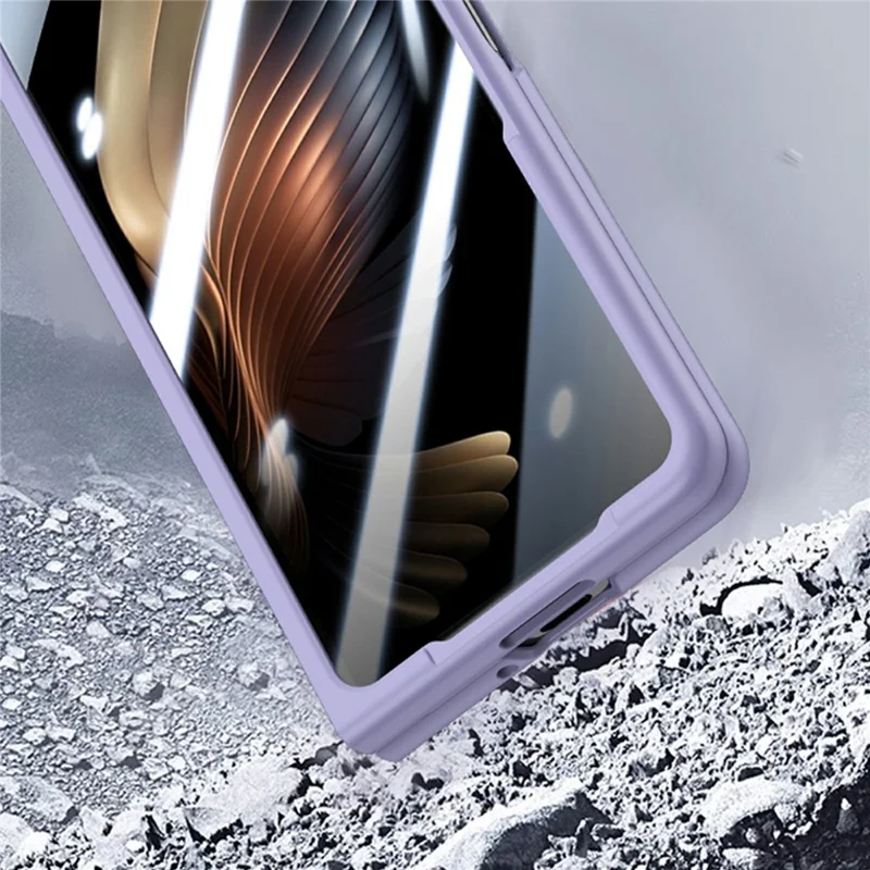 For Samsung Galaxy Z Fold8 Ultra Case Wristband PC Phone Cover with Tempered Glass Screen Protector - Black