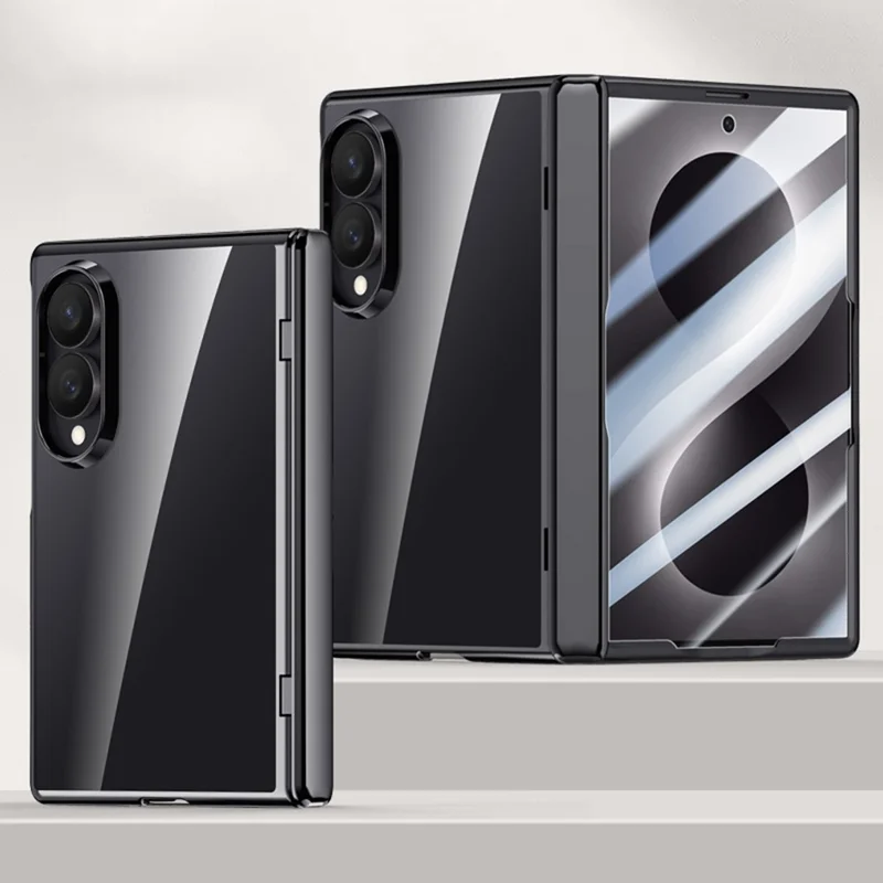 For Samsung Galaxy Z Fold8 Case PC + Acrylic Phone Cover with Screen Protector Hinge Protection - Black
