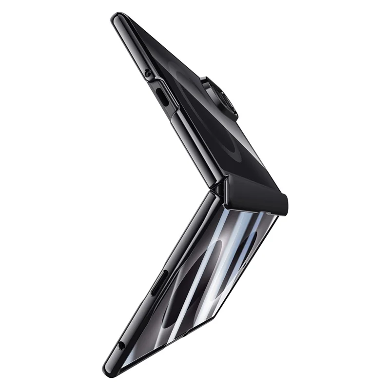 For Samsung Galaxy Z Fold8 Case PC + Acrylic Phone Cover with Screen Protector Hinge Protection - Black