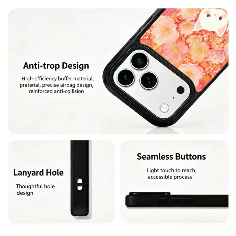 For iPhone 18 Pro Max / 17 Pro Max Magnetic Case Five Elements Series UV Printed PC + Silicone Shockproof Phone Cover - H00044