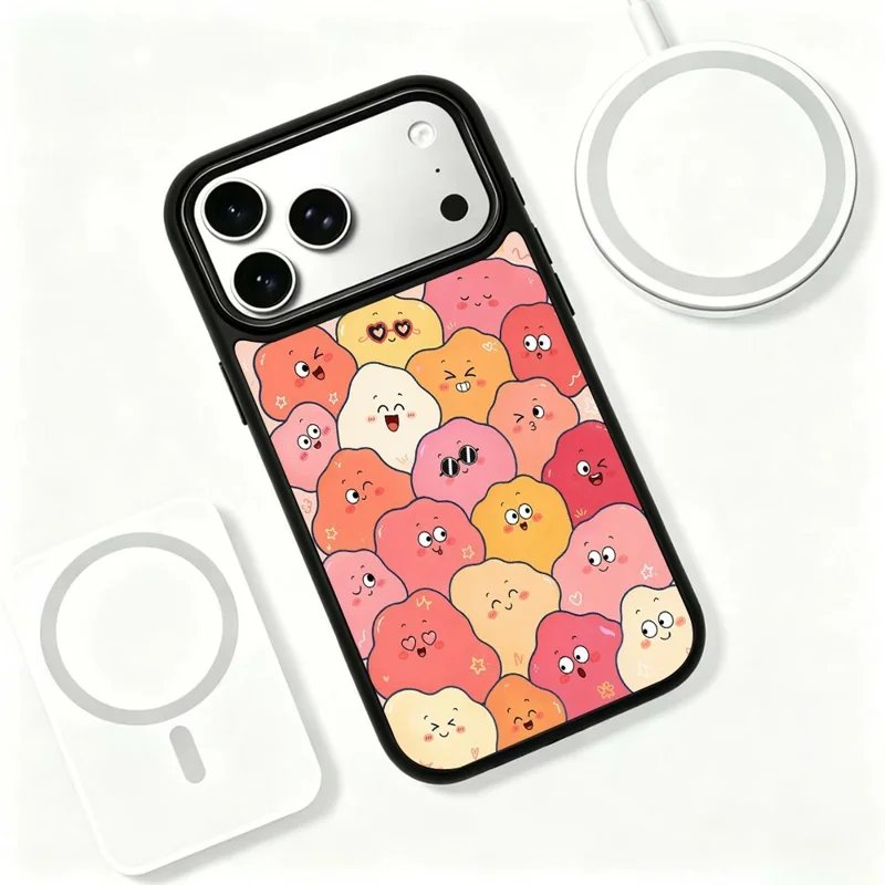 For iPhone 18 Pro Max / 17 Pro Max Magnetic Case Five Elements Series UV Printed Slim Dual-Layer PC + Silicone Phone Cover - H00049
