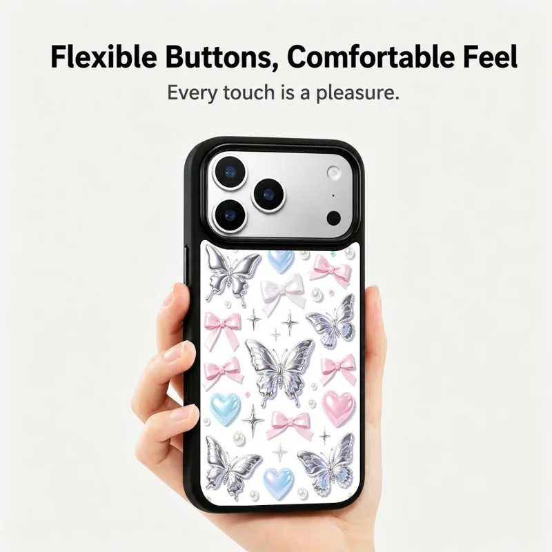 For iPhone 18 Pro / 17 Pro Magnetic Case UV Printed Aesthetic Pattern PC + Silicone Protective Phone Cover - ZX0098