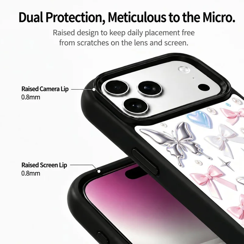 For iPhone 18 Pro / 17 Pro Magnetic Case UV Printed Aesthetic Pattern PC + Silicone Protective Phone Cover - ZX0098