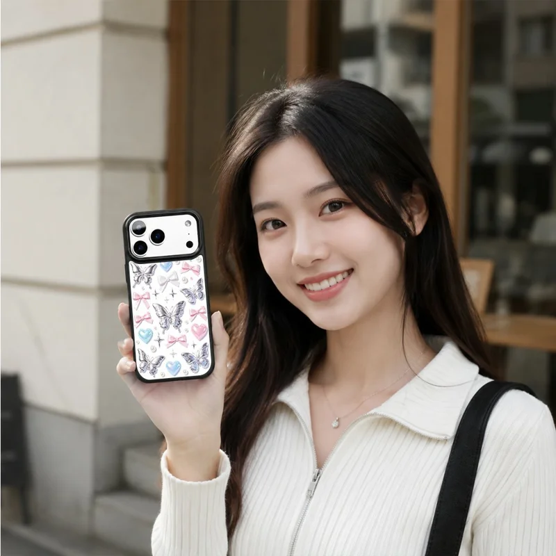 For iPhone 18 Pro / 17 Pro Magnetic Case UV Printed Aesthetic Pattern PC + Silicone Protective Phone Cover - ZX0098