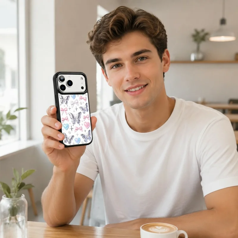 For iPhone 18 Pro / 17 Pro Magnetic Case UV Printed Aesthetic Pattern PC + Silicone Protective Phone Cover - ZX0098