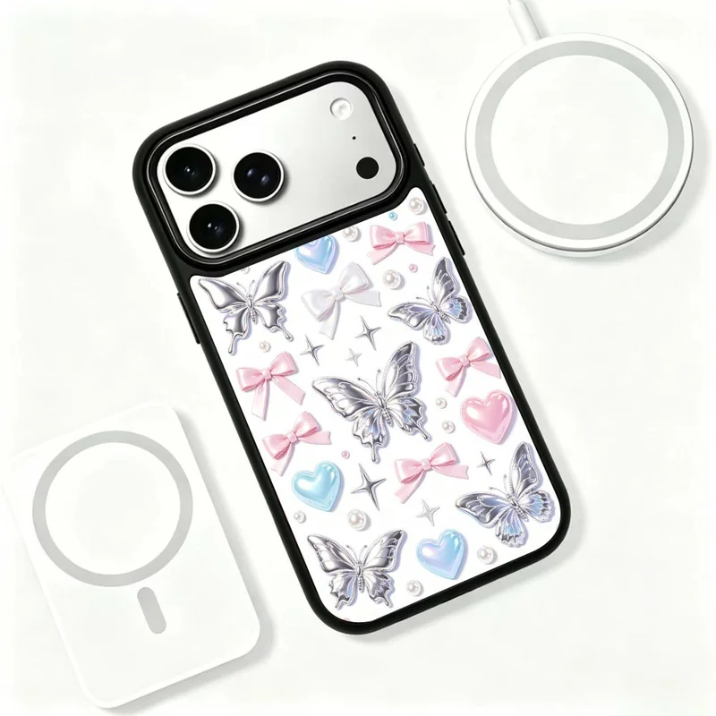 For iPhone 18 Pro / 17 Pro Magnetic Case UV Printed Aesthetic Pattern PC + Silicone Protective Phone Cover - ZX0098