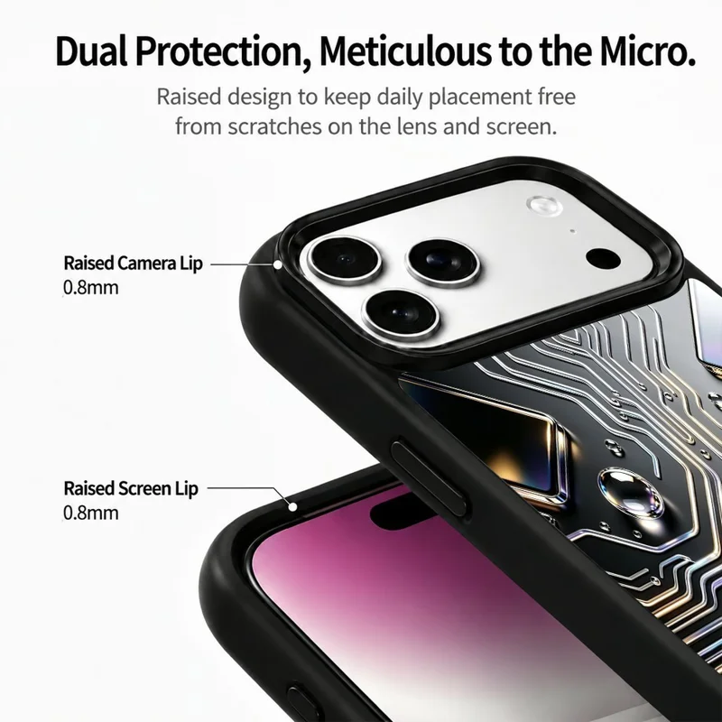 For iPhone 18 Pro Max / 17 Pro Max Magnetic Case UV Printed Artwork PC + Silicone Shockproof Phone Cover - ZX0124