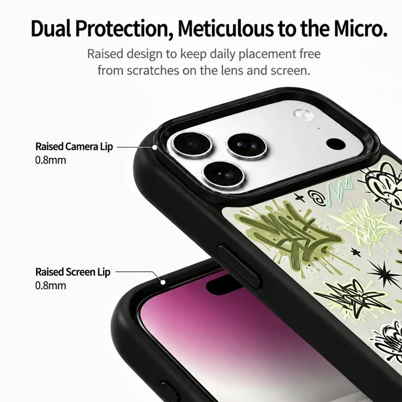 For iPhone 18 Pro / 17 Pro Magnetic Case Large Window UV Printed Artwork PC + Silicone Phone Cover - ZX0150