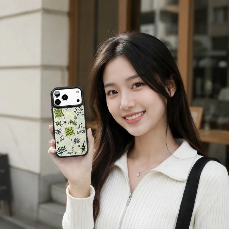 For iPhone 18 Pro / 17 Pro Magnetic Case Large Window UV Printed Artwork PC + Silicone Phone Cover - ZX0150