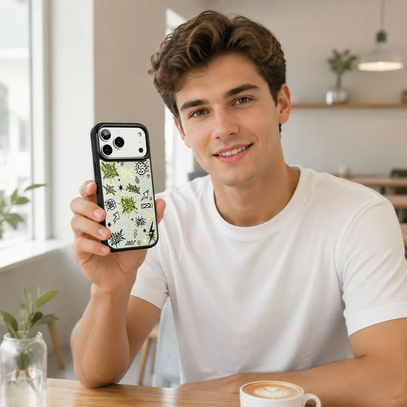 For iPhone 18 Pro / 17 Pro Magnetic Case Large Window UV Printed Artwork PC + Silicone Phone Cover - ZX0150
