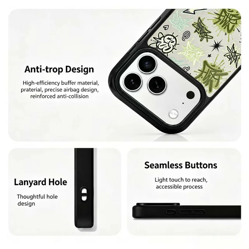 For iPhone 18 Pro Max / 17 Pro Max Magnetic Case Large Window UV Printed Artwork PC + Silicone Phone Cover - ZX0150