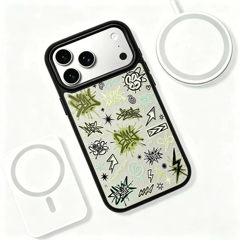 For iPhone 18 Pro Max / 17 Pro Max Magnetic Case Large Window UV Printed Artwork PC + Silicone Phone Cover - ZX0150