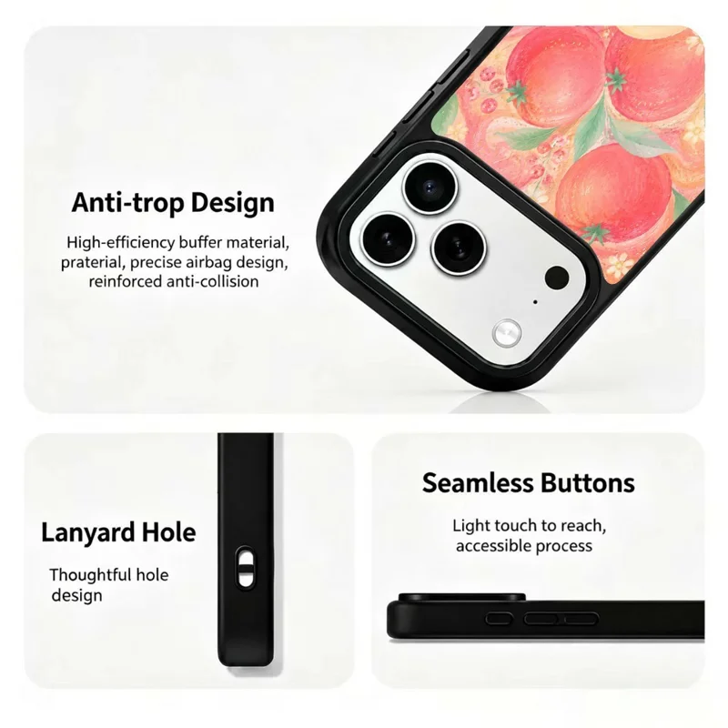 For iPhone 18 Pro Max / 17 Pro Max Magnetic Case Five Elements Series UV Printed PC + Silicone Anti-Scratch Phone Cover - H00054